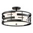 Lansing 3 Light Semi Flush w/ White Fabric Shade and Opal Diffuser
