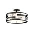 Lansing 3 Light Semi Flush w/ White Fabric Shade and Opal Diffuser