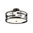 Lansing 3 Light Semi Flush w/ White Fabric Shade and Opal Diffuser