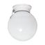 1 Light 6" Ceiling Fixture White Ball w/ Pull Chain Switch