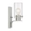 Sommerset 1 Light Vanity Fixture Brushed Nickel Finish w/ Clear Glass