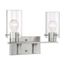 Sommerset 2 Light Vanity Fixture Brushed Nickel Finish w/ Clear Glass