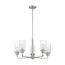 Sommerset 5 Light Chandelier Fixture Brushed Nickel Finish w/ Clear Glass