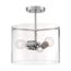 Sommerset 3 Light Semi-Flush Fixture Brushed Nickel Finish w/ Clear Glass