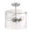 Sommerset 3 Light Semi-Flush Fixture Brushed Nickel Finish w/ Clear Glass