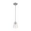 Bransel 1 Light Mini Pendant Fixture Brushed Nickel Finish w/ Clear Seeded Glass