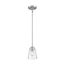Bransel 1 Light Mini Pendant Fixture Brushed Nickel Finish w/ Clear Seeded Glass