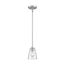 Bransel 1 Light Mini Pendant Fixture Brushed Nickel Finish w/ Clear Seeded Glass
