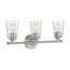 Bransel 3 Light Vanity Fixture Brushed Nickel Finish w/ Clear Seeded Glass
