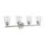 Bransel 4 Light Vanity Fixture Brushed Nickel Finish w/ Clear Seeded Glass