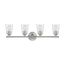 Bransel 4 Light Vanity Fixture Brushed Nickel Finish w/ Clear Seeded Glass