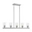 Bransel 5 Light Island Pendant Fixture Brushed Nickel Finish w/ Clear Seeded Glass