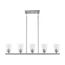 Bransel 5 Light Island Pendant Fixture Brushed Nickel Finish w/ Clear Seeded Glass