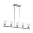 Bransel 5 Light Island Pendant Fixture Brushed Nickel Finish w/ Clear Seeded Glass