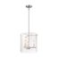 Bransel 3 Light Pendant Fixture Brushed Nickel Finish w/ Clear Seeded Glass