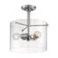 Bransel 3 Light Semi-Flush Fixture Brushed Nickel Finish w/ Clear Seeded Glass