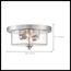 Bransel 2 Light Flush Mount Fixture Brushed Nickel Finish w/ Clear Seeded Glass