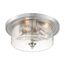 Bransel 3 Light Flush Mount Fixture Brushed Nickel Finish w/ Clear Seeded Glass
