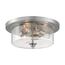 Bransel 3 Light Flush Mount Fixture Brushed Nickel Finish w/ Clear Seeded Glass