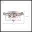 Bransel 3 Light Flush Mount Fixture Brushed Nickel Finish w/ Clear Seeded Glass