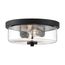 Sommerset 2 Light Flush Mount Fixture Matte Black Finish w/ Clear Glass