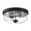 Sommerset 2 Light Flush Mount Fixture Matte Black Finish w/ Clear Glass