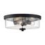 Sommerset 3 Light Flush Mount Fixture Matte Black Finish w/ Clear Glass