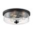 Sommerset 3 Light Flush Mount Fixture Matte Black Finish w/ Clear Glass