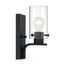 Sommerset 1 Light Vanity Fixture Matte Black Finish w/ Clear Glass