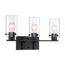 Sommerset 3 Light Vanity Fixture Matte Black Finish w/ Clear Glass