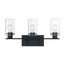 Sommerset 3 Light Vanity Fixture Matte Black Finish w/ Clear Glass