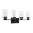 Sommerset 4 Light Vanity Fixture Matte Black Finish w/ Clear Glass