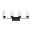 Sommerset 4 Light Vanity Fixture Matte Black Finish w/ Clear Glass
