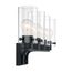 Sommerset 4 Light Vanity Fixture Matte Black Finish w/ Clear Glass
