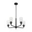 Sommerset 5 Light Chandelier Fixture Matte Black Finish w/ Clear Glass