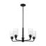 Sommerset 5 Light Chandelier Fixture Matte Black Finish w/ Clear Glass