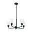 Sommerset 5 Light Chandelier Fixture Matte Black Finish w/ Clear Glass