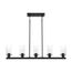 Sommerset 5 Light Island Pendant Fixture Matte Black Finish w/ Clear Glass