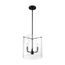 Sommerset 3 Light Pendant Fixture Matte Black Finish w/ Clear Glass