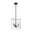 Sommerset 3 Light Pendant Fixture Matte Black Finish w/ Clear Glass