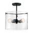 Sommerset 3 Light Semi-Flush Fixture Matte Black Finish w/ Clear Glass