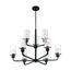 Sommerset 9 Light Chandelier Fixture Matte Black Finish w/ Clear Glass