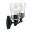 Bransel 2 Light Vanity Fixture Matte Black Finish w/ Clear Seeded Glass