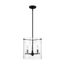 Bransel 3 Light Pendant Fixture Matte Black Finish w/ Clear Seeded Glass