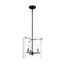 Bransel 3 Light Pendant Fixture Matte Black Finish w/ Clear Seeded Glass