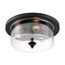 Bransel 3 Light Flush Mount Fixture Matte Black Finish w/ Clear Seeded Glass