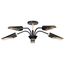 Marc 5 Light Chandelier Matte Black Finish Gold Accents
