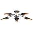 Marc 5 Light Chandelier Matte Black Finish Gold Accents