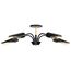 Marc 5 Light Chandelier Matte Black Finish Gold Accents