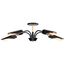 Marc 5 Light Chandelier Matte Black Finish Gold Accents
